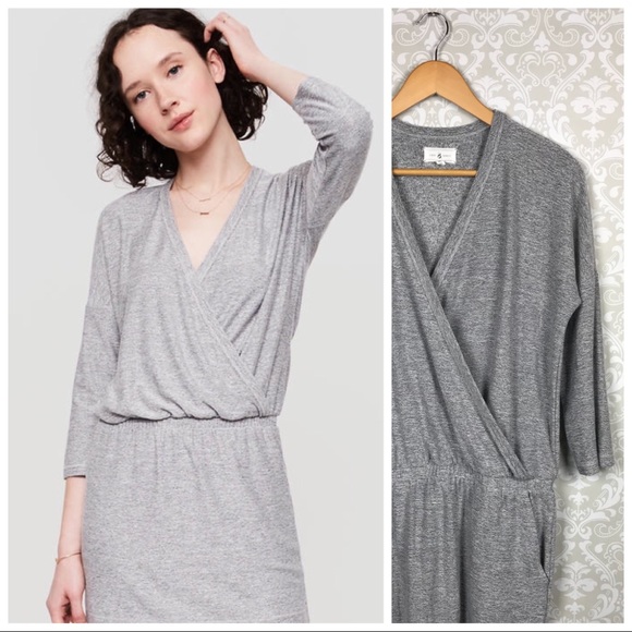 Lou & Grey Dresses & Skirts - LOU & GREY Grey Marled Knit Blouson Dress